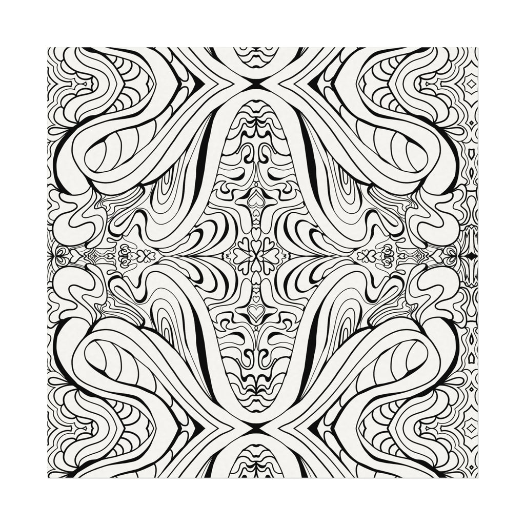 Boho Design Coloring Poster on Fine Textured Watercolor Matte Print - Make Your Coloring Pages Stand Out!