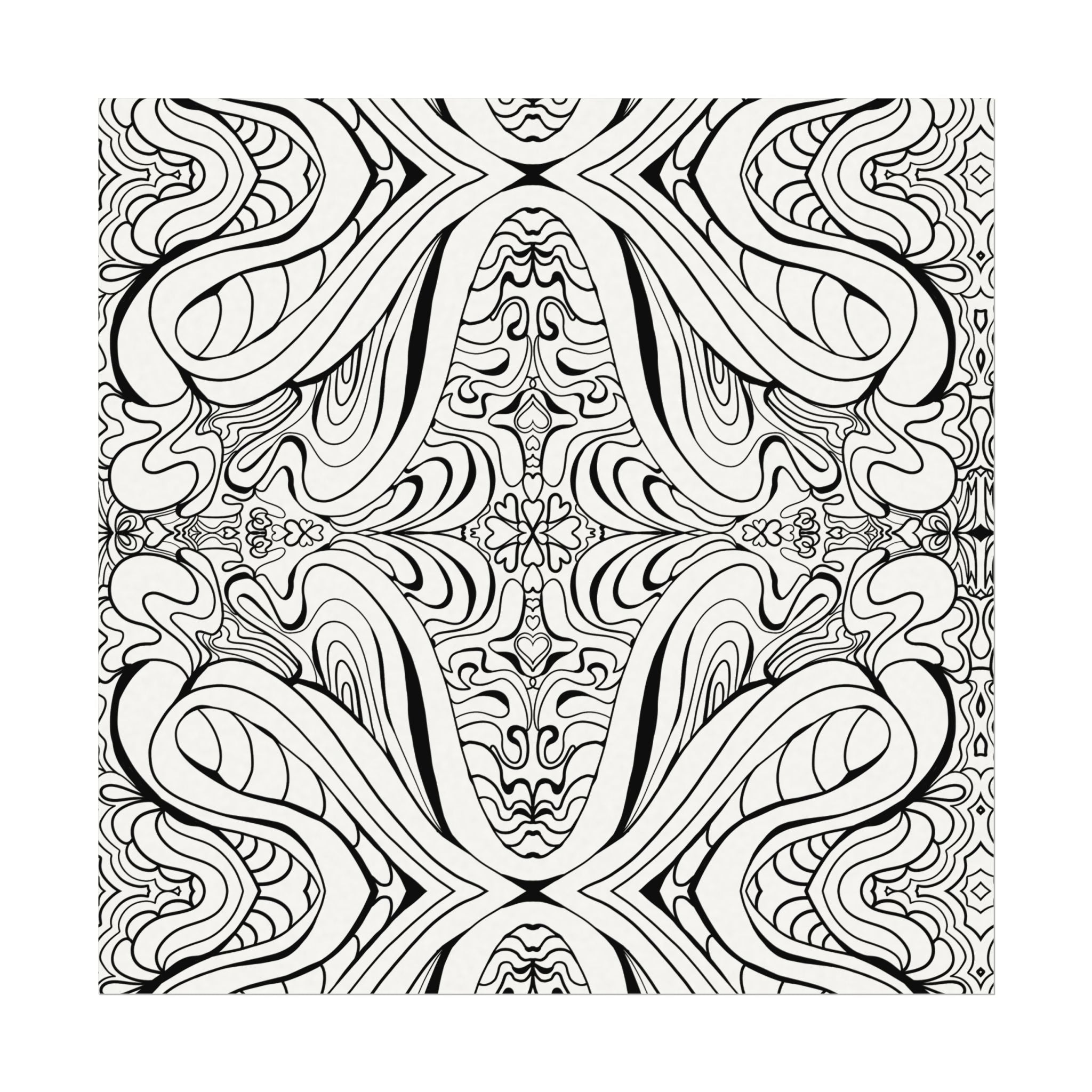 Boho Design Coloring Poster on Fine Textured Watercolor Matte Print - Make Your Coloring Pages Stand Out!