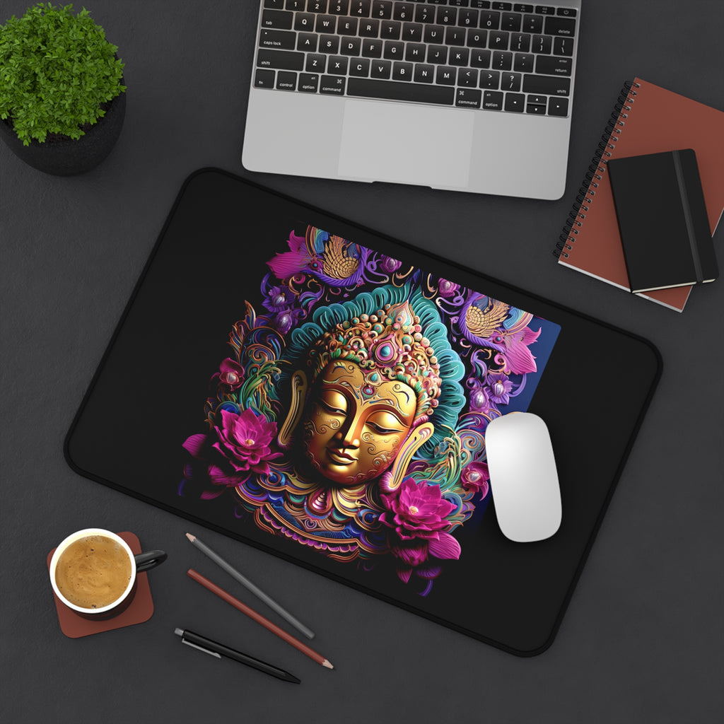 Tibetan Buddha Boho Design Desk Mat — Celestial Extra Large Mouse Pad-Desk Mat