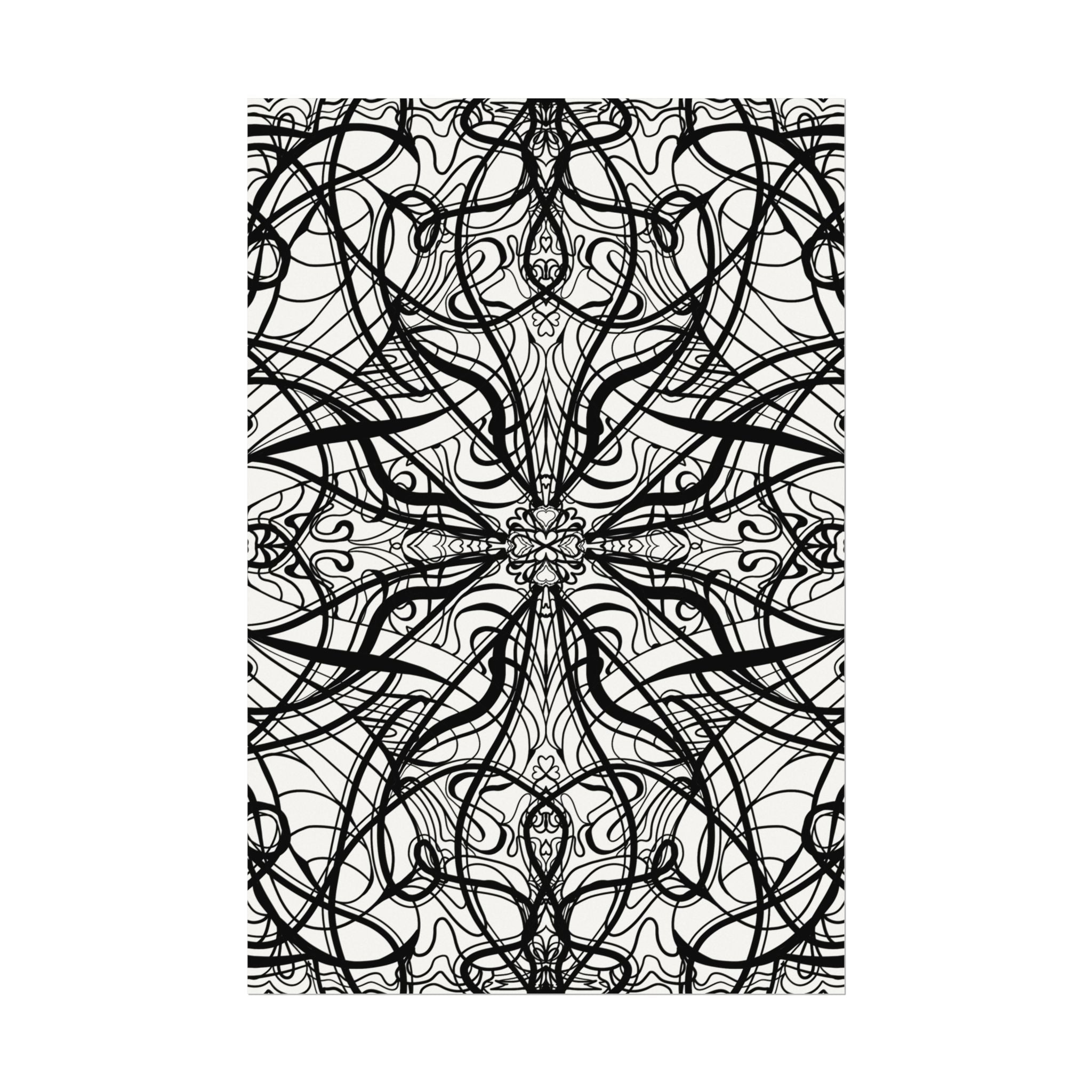 Large Wall Art to Coloring Posters - Large Symmetrical Illustration #119 - Art to Color – Premium Watercolor Coloring Poster (285gsm Cold Press Paper) 16x24, 24x36 & Huge 36"x54" inches