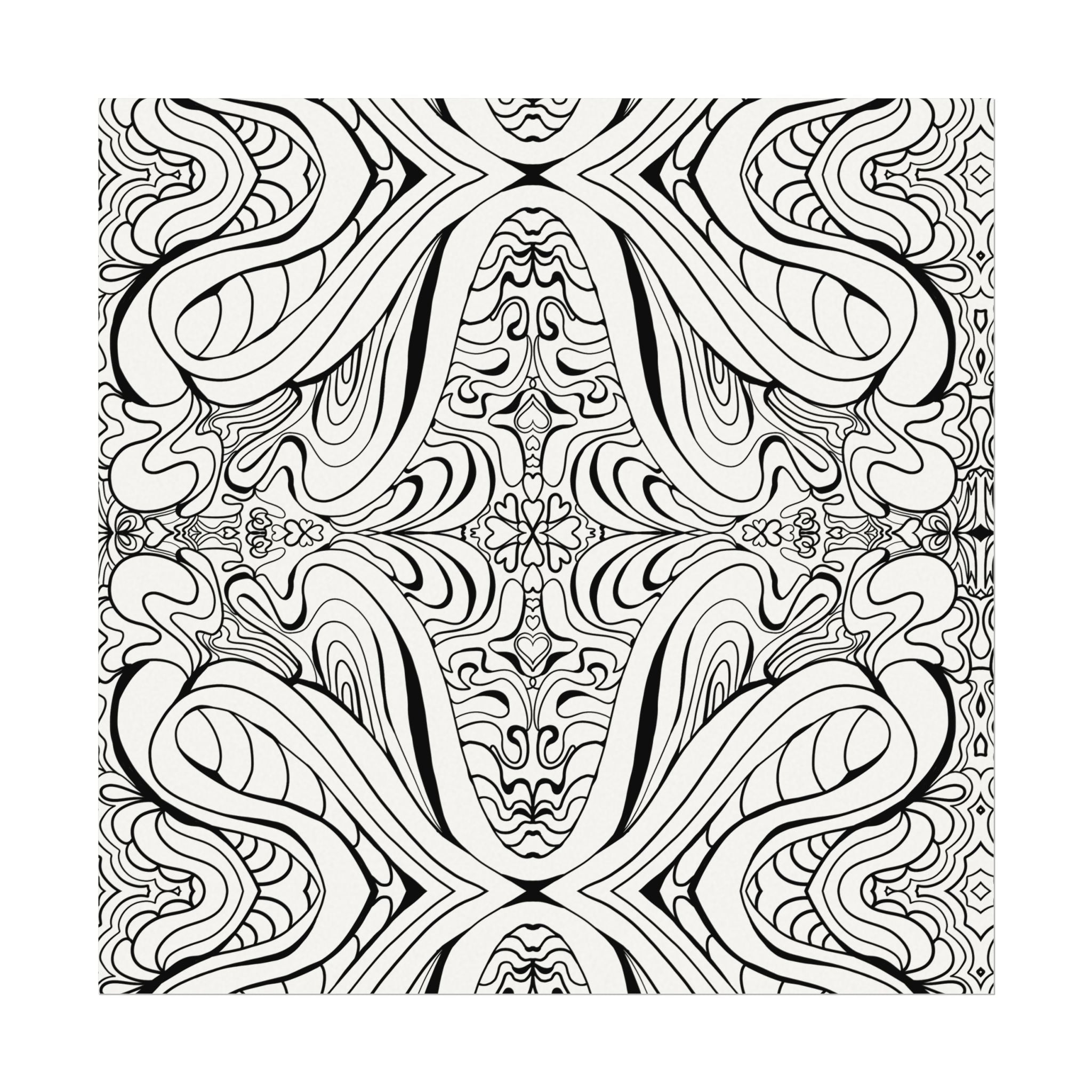 Boho Design Coloring Poster on Fine Textured Watercolor Matte Print - Make Your Coloring Pages Stand Out!