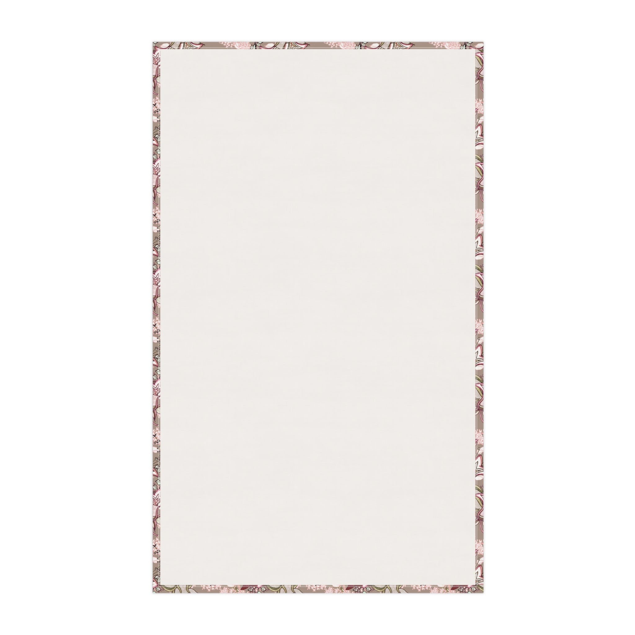 Vintage Wildflowers & Iris Blush Pink Kitchen Tea Towel