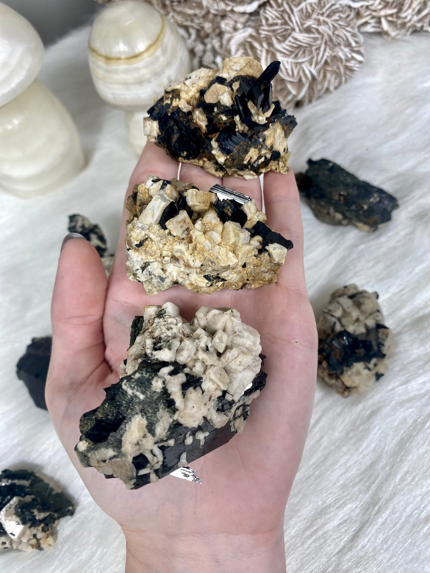 Mixed Raw Specimen from Malawi | Feldspar, Aegirine, Smoky Quartz