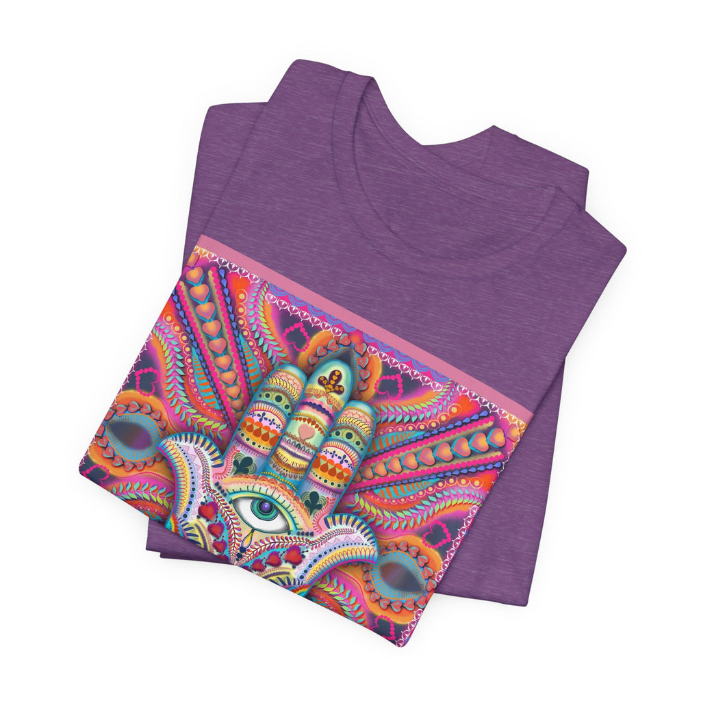Hamsa Protection T-Shirt — Hand-Drawn Leah Quinn Spiritual Tee