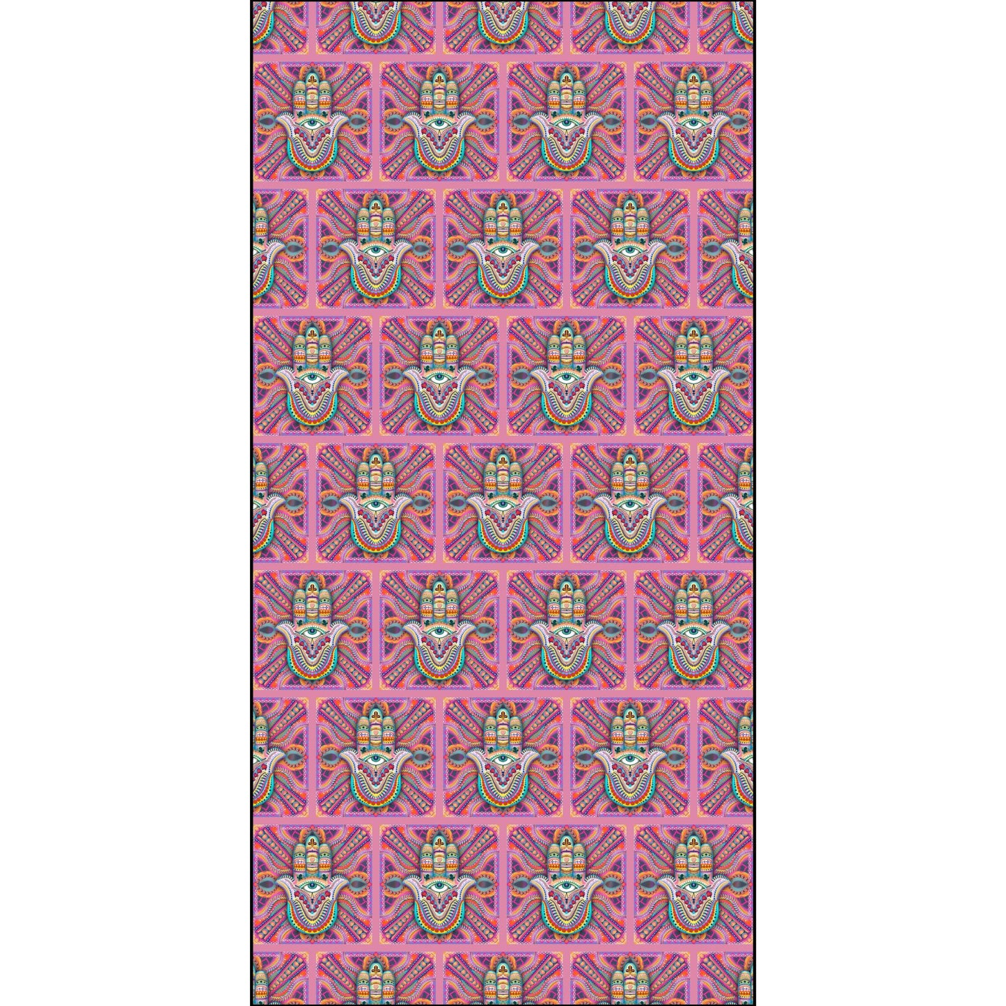 Delightful Hamsa in Bohemian Pink Cotton Pima Fabric from Leah Quinn Design