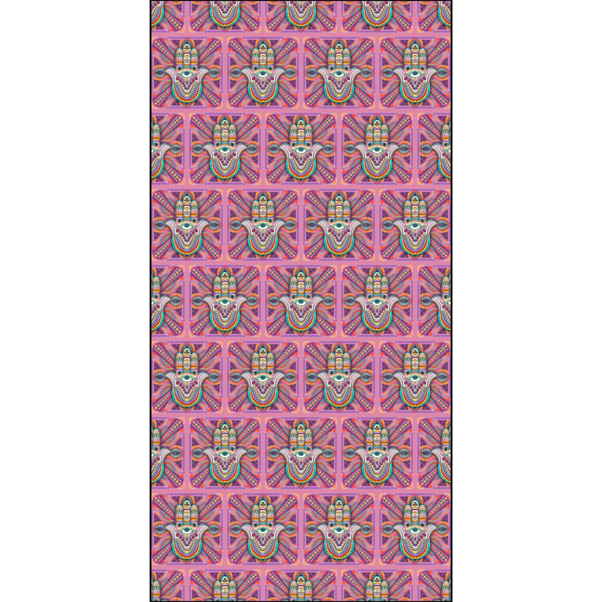 Delightful Hamsa in Bohemian Pink Cotton Pima Fabric from Leah Quinn Design