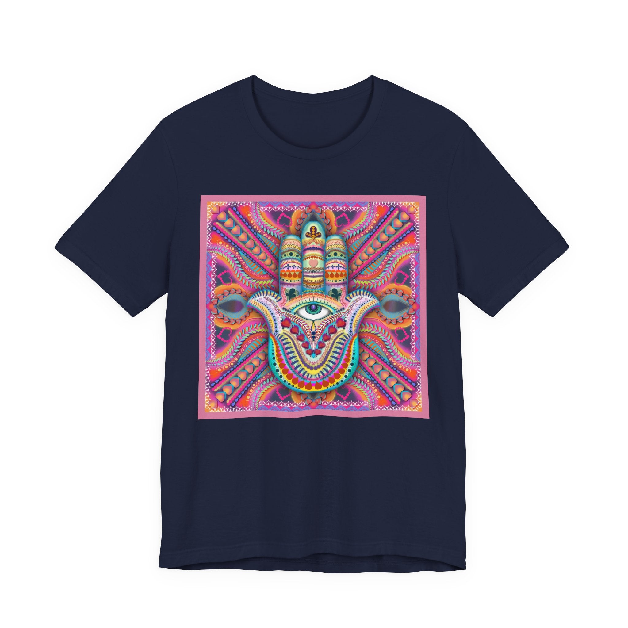 Hamsa Protection T-Shirt — Hand-Drawn Leah Quinn Spiritual Tee