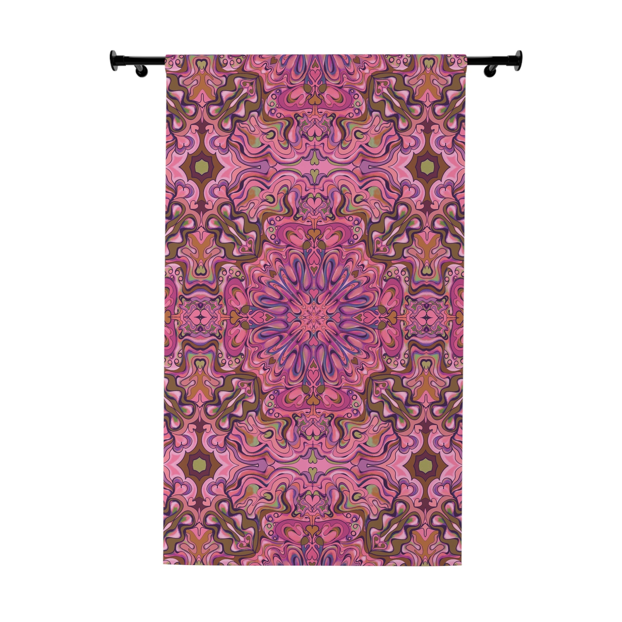 Mod Boho Dreams Blackout Curtain — in Magentas and Sepia (50×84", Single Panel)