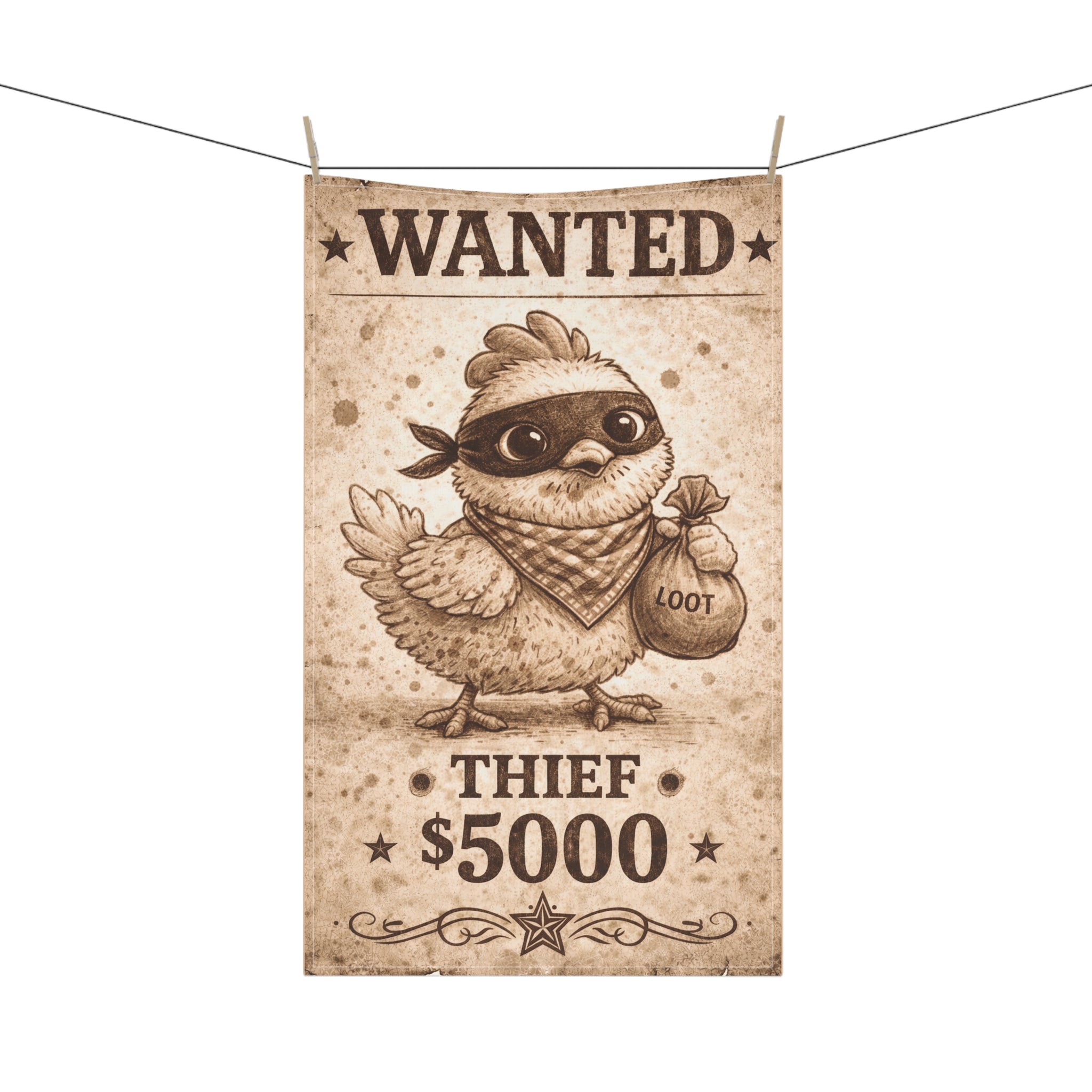 Retro Western Funny Young Chick Farmhouse Tea Towel — Design by Leah Quinn©