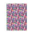 Kitschy Tiki in Multicolor Pink Minky Velveteen Blanket — Colorful Bohemian Plush Throw