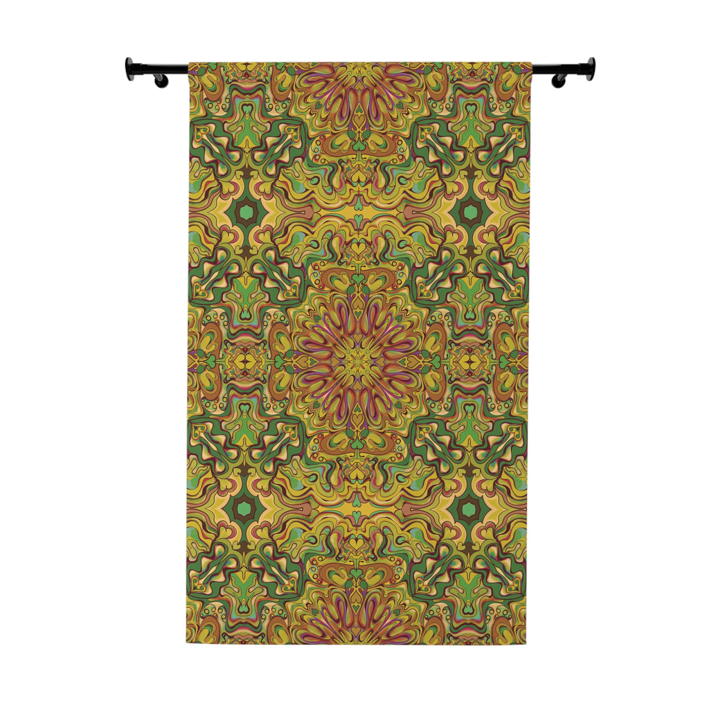 Mod Boho Dreams Blackout Curtain — in Moss (50×84", Single Panel)