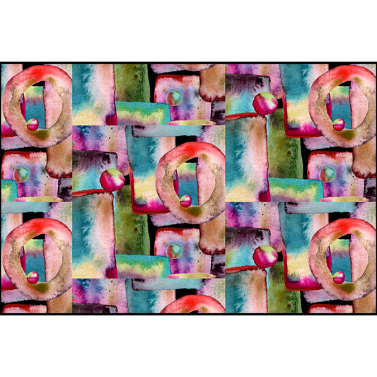 Colorful Bohemian Watercolor Abstract Seamless Pattern Textile in Prima Cotton