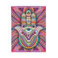 Hamsa Design Number 3 Minky Velveteen Blanket — Colorful Hamsa Eye Bohemian Plush Throw