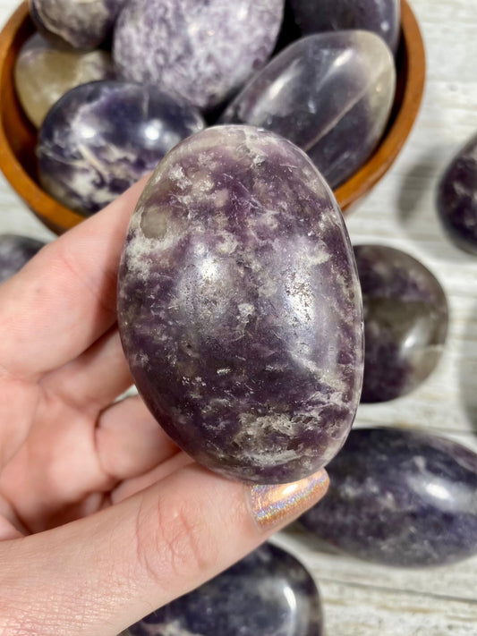 Lepidolite with Citrine Palm Stone