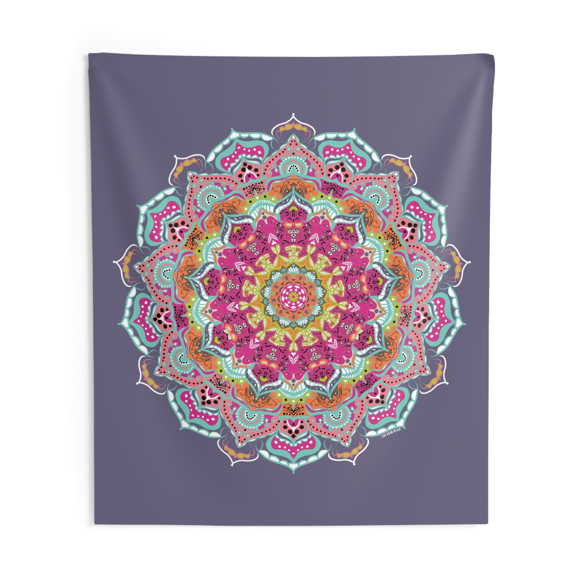 Turquoise & Purple Mandala Wall Tapestry — Meditation Yoga Decor