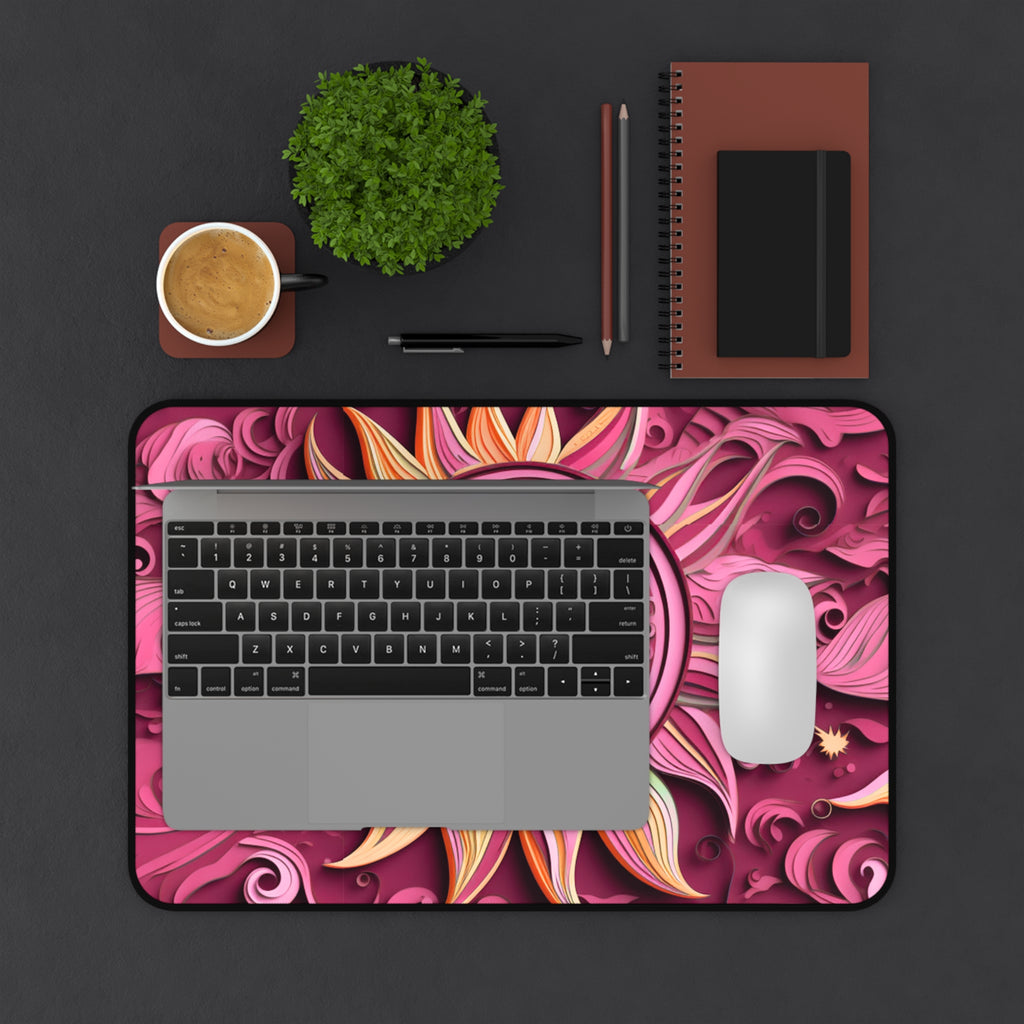 Boho Sun & Moon Pink Desk Mat — Celestial Extra Large Mouse Pad-Desk Mat