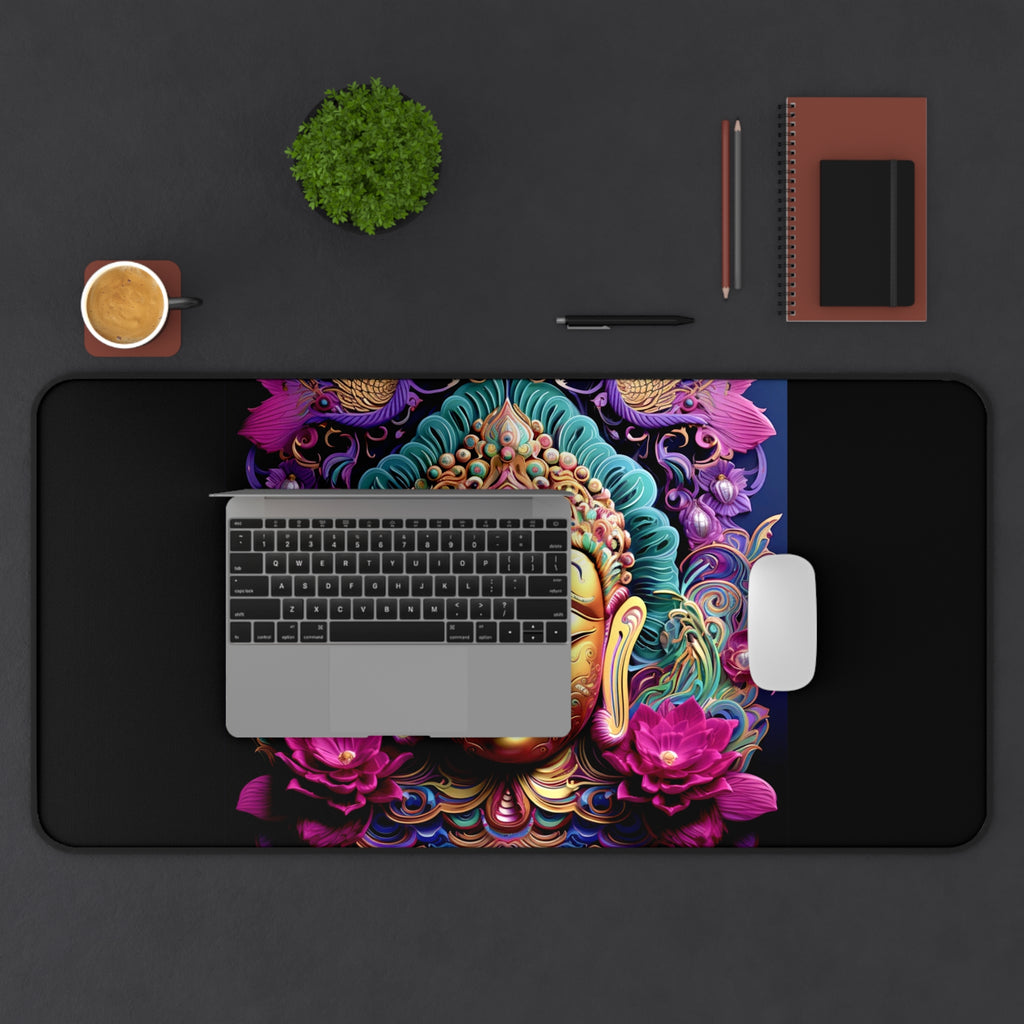Tibetan Buddha Boho Design Desk Mat — Celestial Extra Large Mouse Pad-Desk Mat