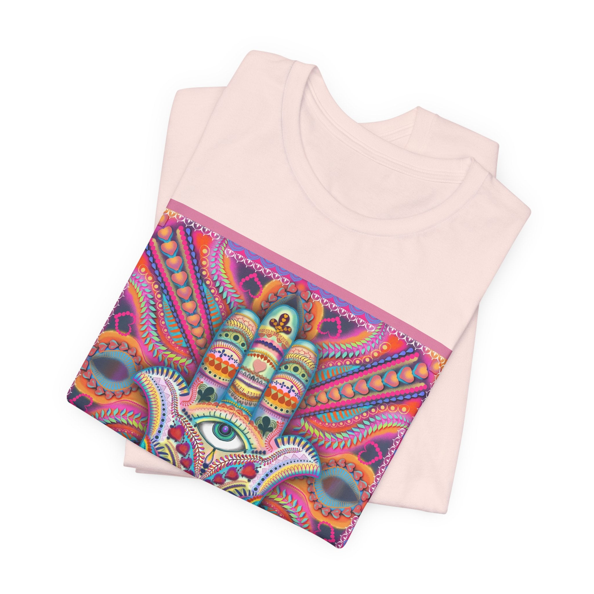 Hamsa Protection T-Shirt — Hand-Drawn Leah Quinn Spiritual Tee