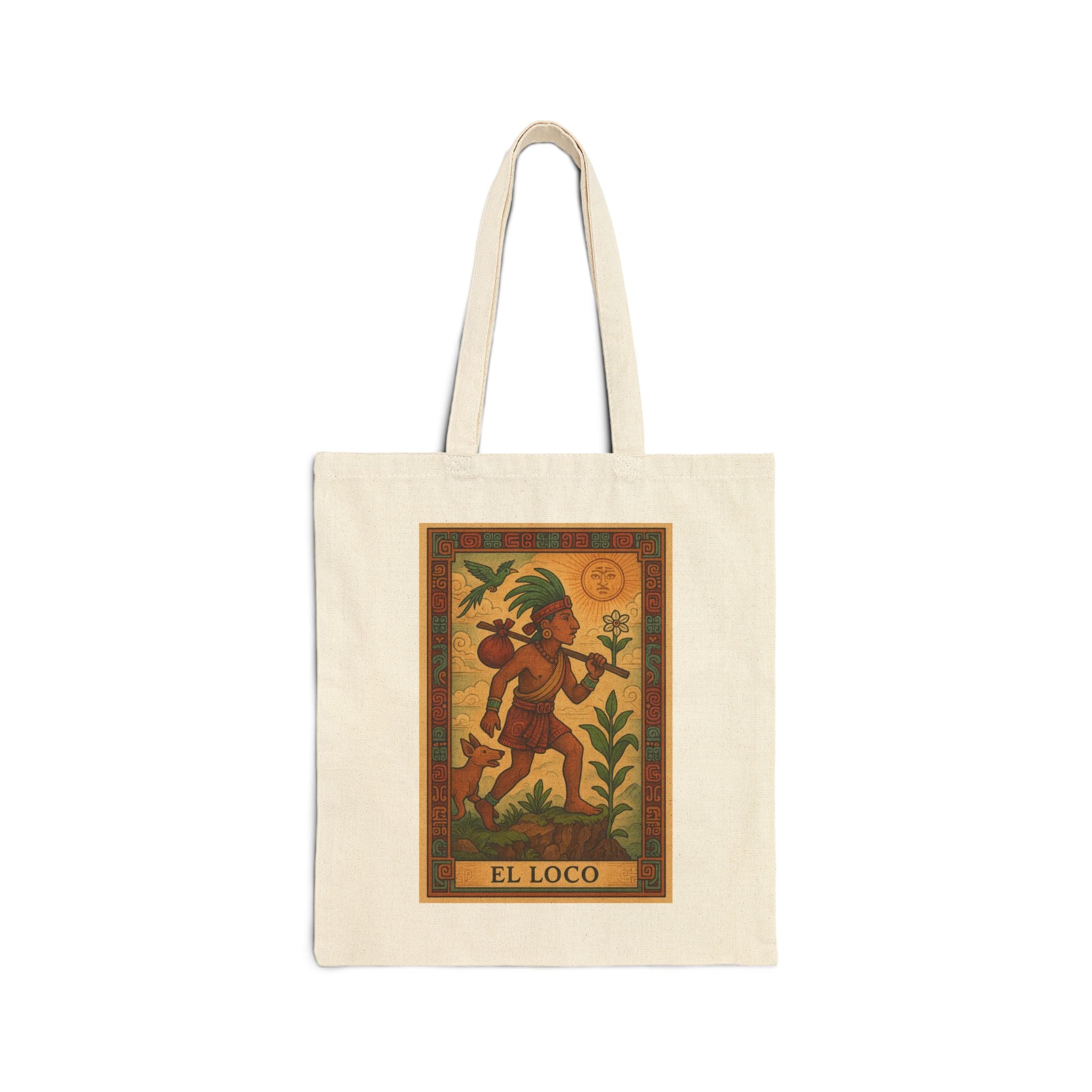The Fool (El Loco) Tarot Card Canvas Tote Bag — Cotton Shopping Tote
