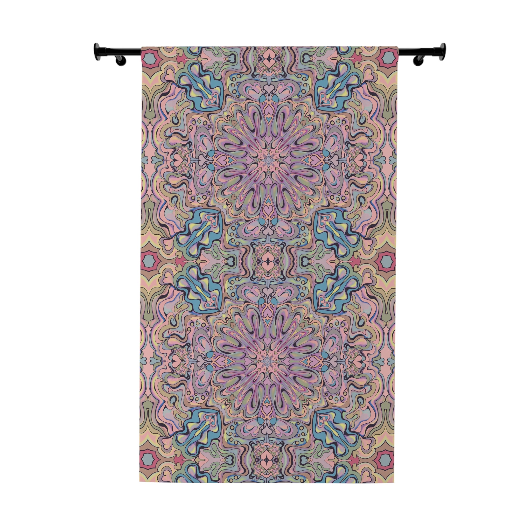 Mod Boho Dreams Blackout Curtain — In Soft Pastels (50×84", Single Panel)