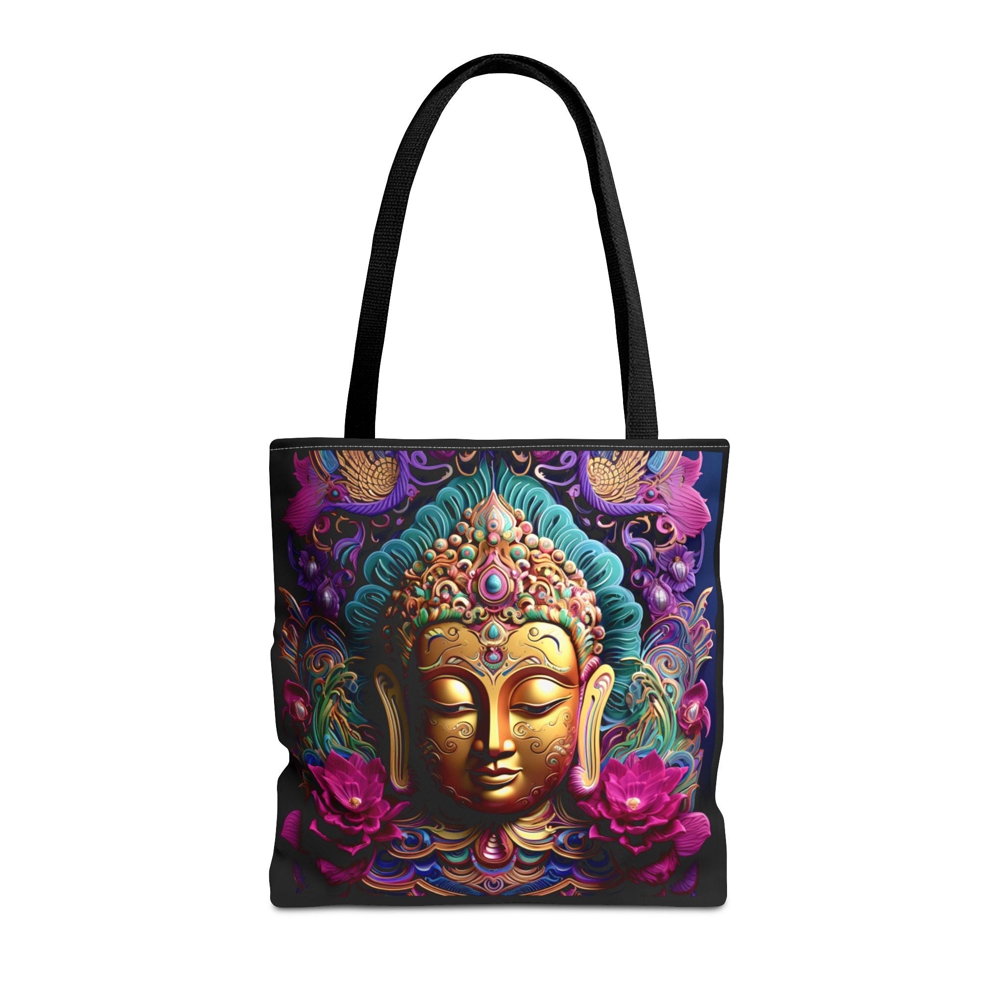 Tibetan Buddha Art Extra-Large Boho Tote Bag — All-Over Print