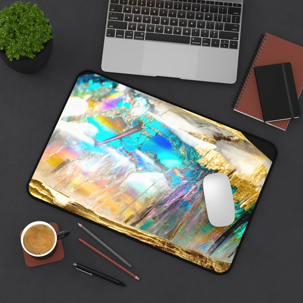 Opal Crystal Desk Mat — Extra Large Mouse Pad for Tarot Readings