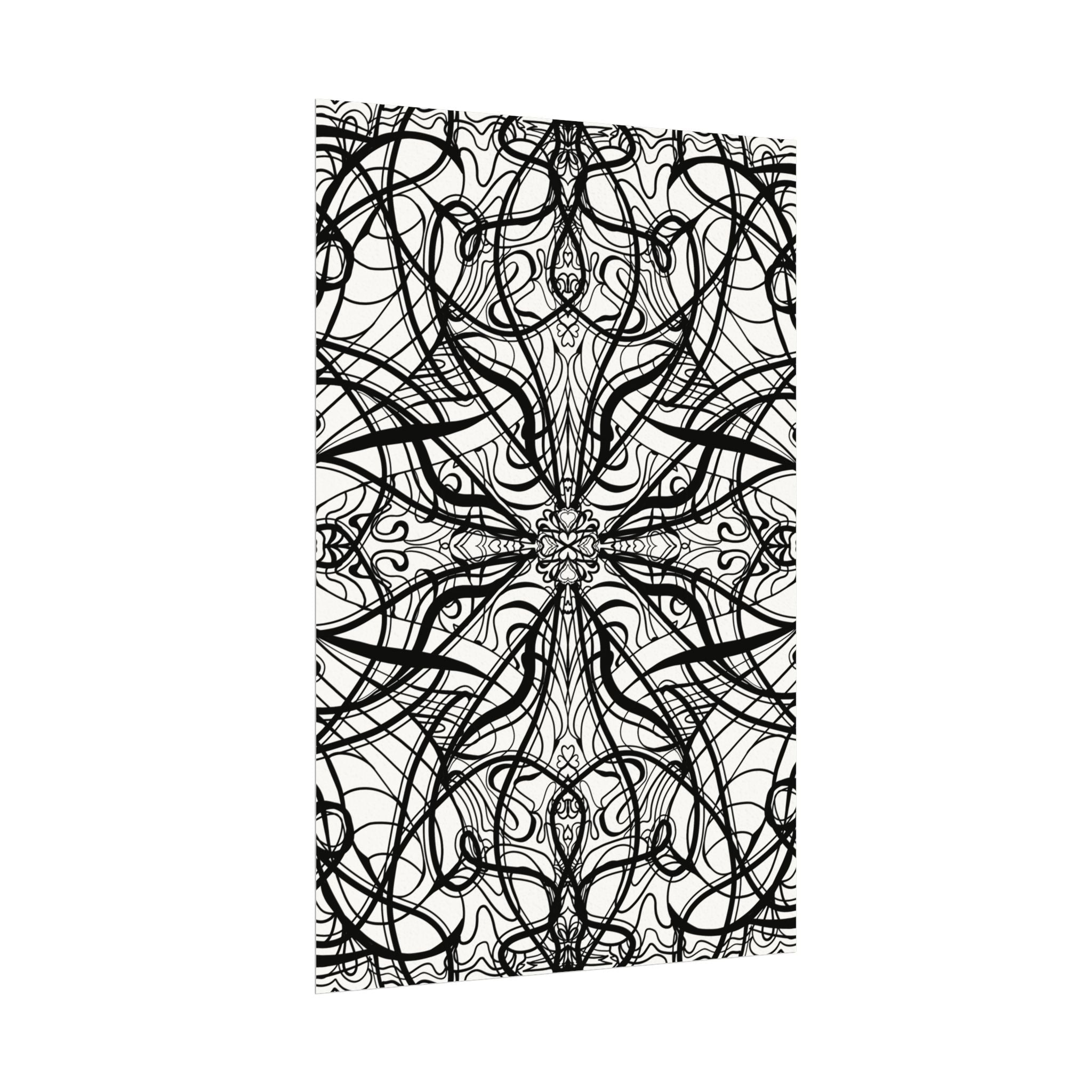 Large Wall Art to Coloring Posters - Large Symmetrical Illustration #119 - Art to Color – Premium Watercolor Coloring Poster (285gsm Cold Press Paper) 16x24, 24x36 & Huge 36"x54" inches