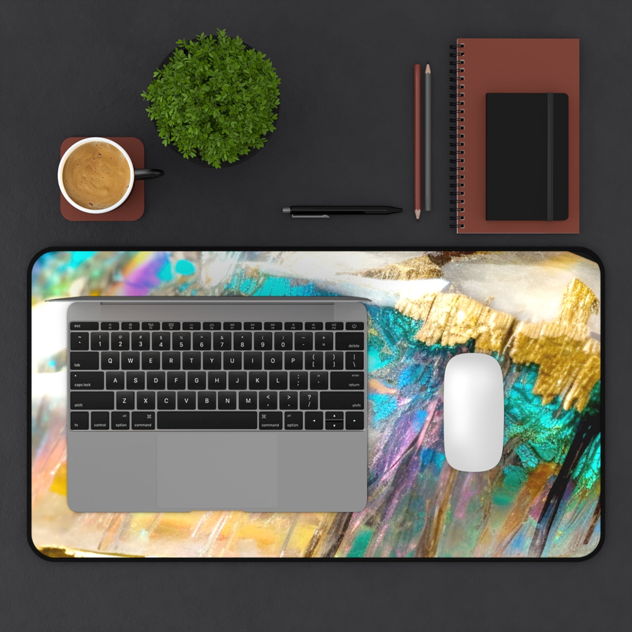 Opal Crystal Desk Mat — Extra Large Mouse Pad for Tarot Readings