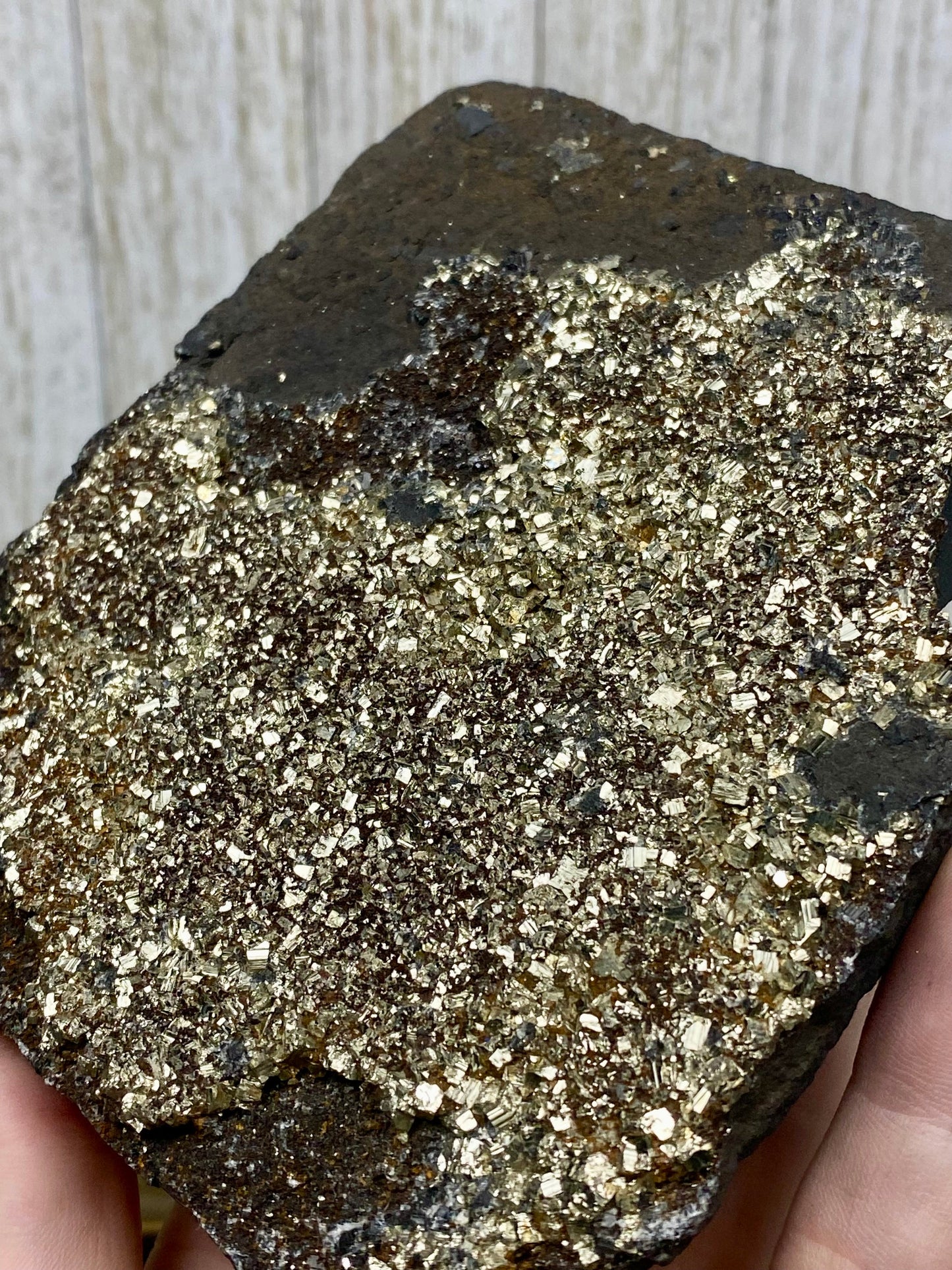 Pyrite on Shungite Raw Layered Plate | Brazil