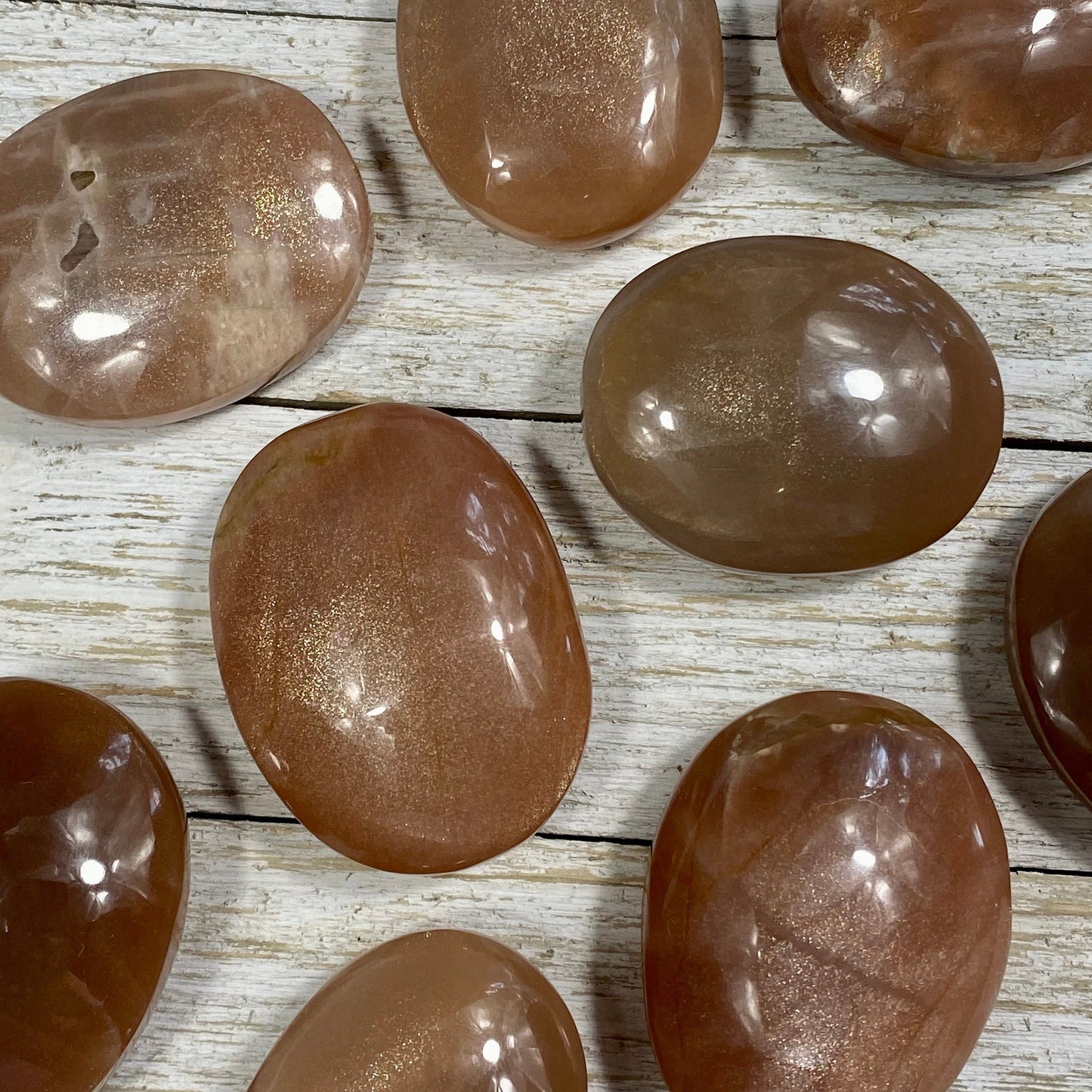 Sunstone with Moonstone Flashy Palm Stone