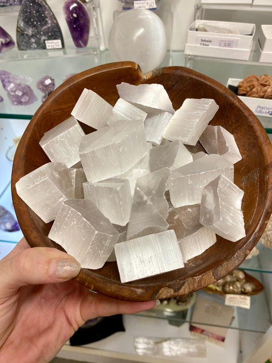 Selenite Raw Chunks | Satin Spar Rough Crystals
