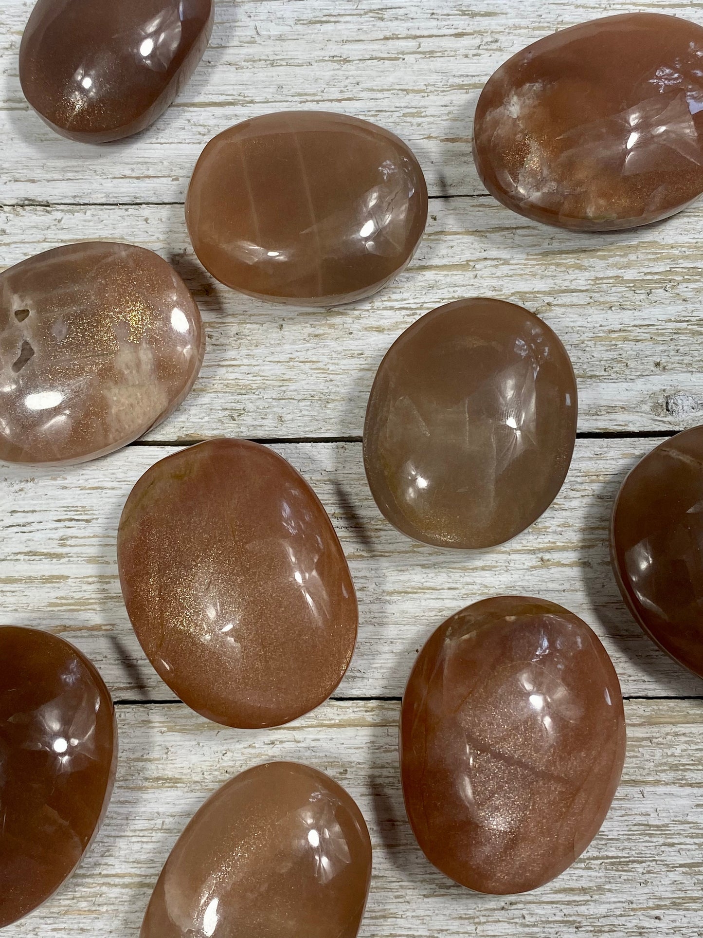 Sunstone with Moonstone Flashy Palm Stone
