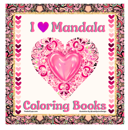 I Love Mandala Coloring Book (Printed Book or Digital Download)