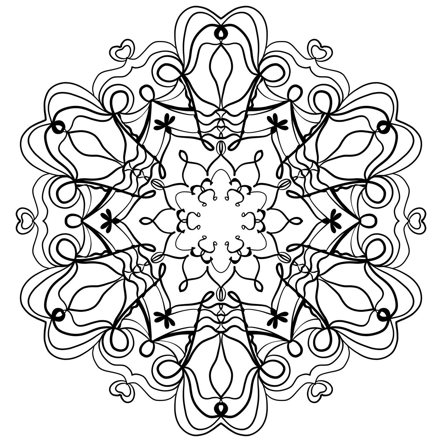 I Love Mandala Coloring Book (Printed Book or Digital Download)
