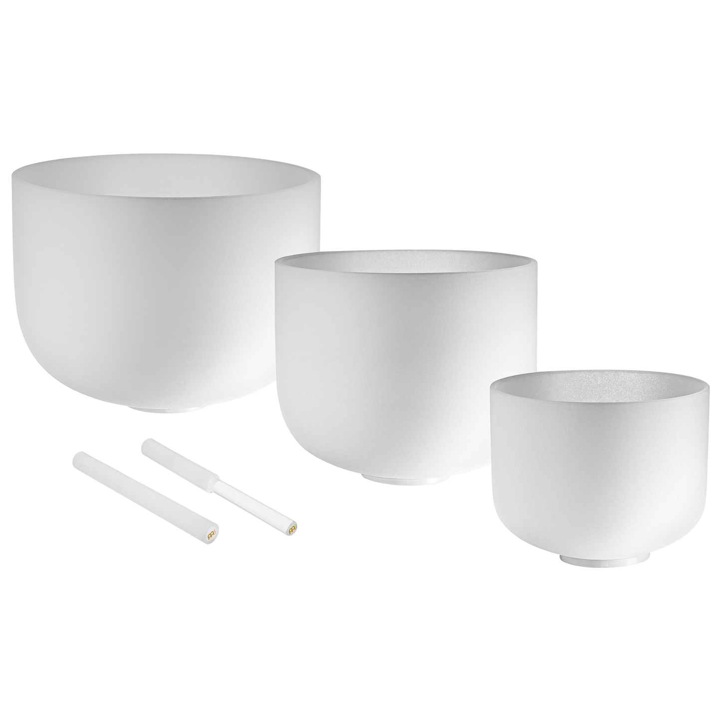 432 Hz Crystal Singing Bowls 8” F4, 10” D4, 12” C4 - Pure Harmony Set