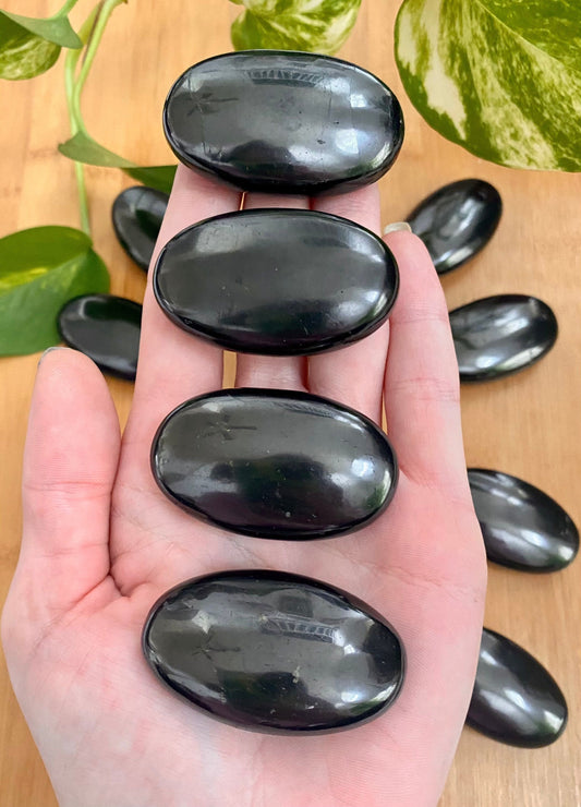 Shungite Palm Stone - Genuine Russian Shungite