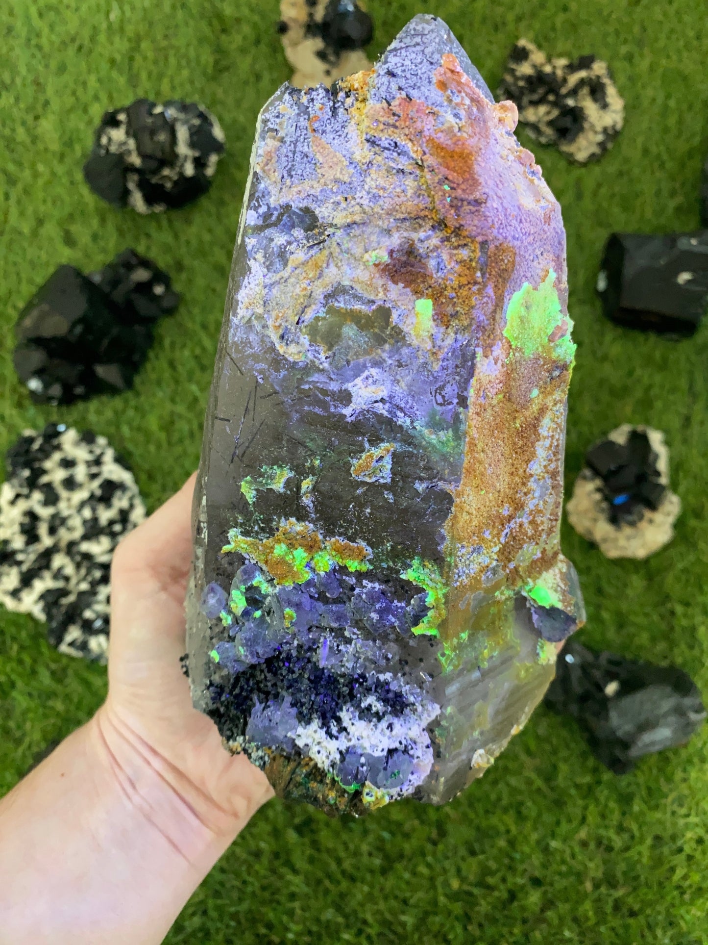 Quartz with Fluorite, Tourmaline and Hyalite Opal from Madagascar | High Grade Collector Mineral