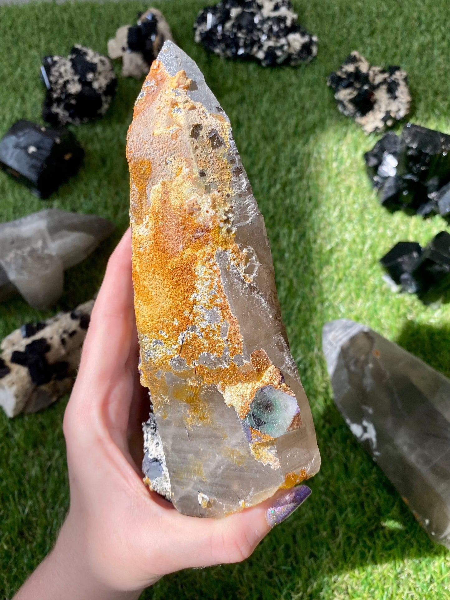 Quartz with Fluorite, Tourmaline and Hyalite Opal from Madagascar | High Grade Collector Mineral