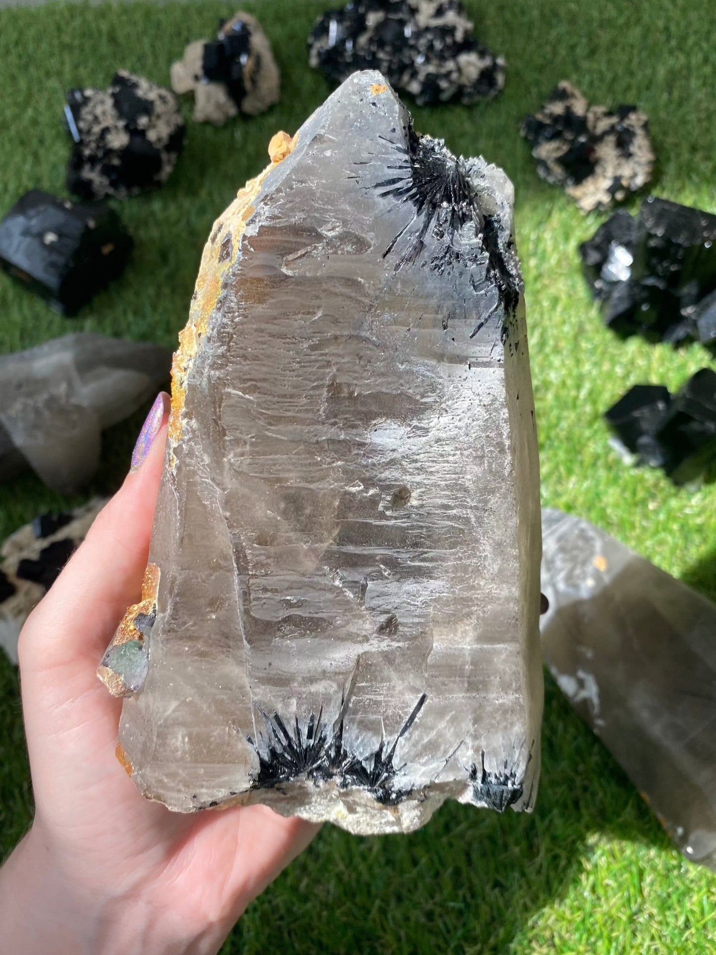 Quartz with Fluorite, Tourmaline and Hyalite Opal from Madagascar | High Grade Collector Mineral