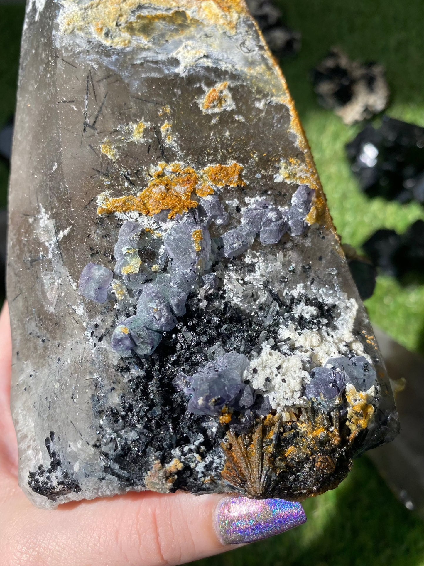 Quartz with Fluorite, Tourmaline and Hyalite Opal from Madagascar | High Grade Collector Mineral