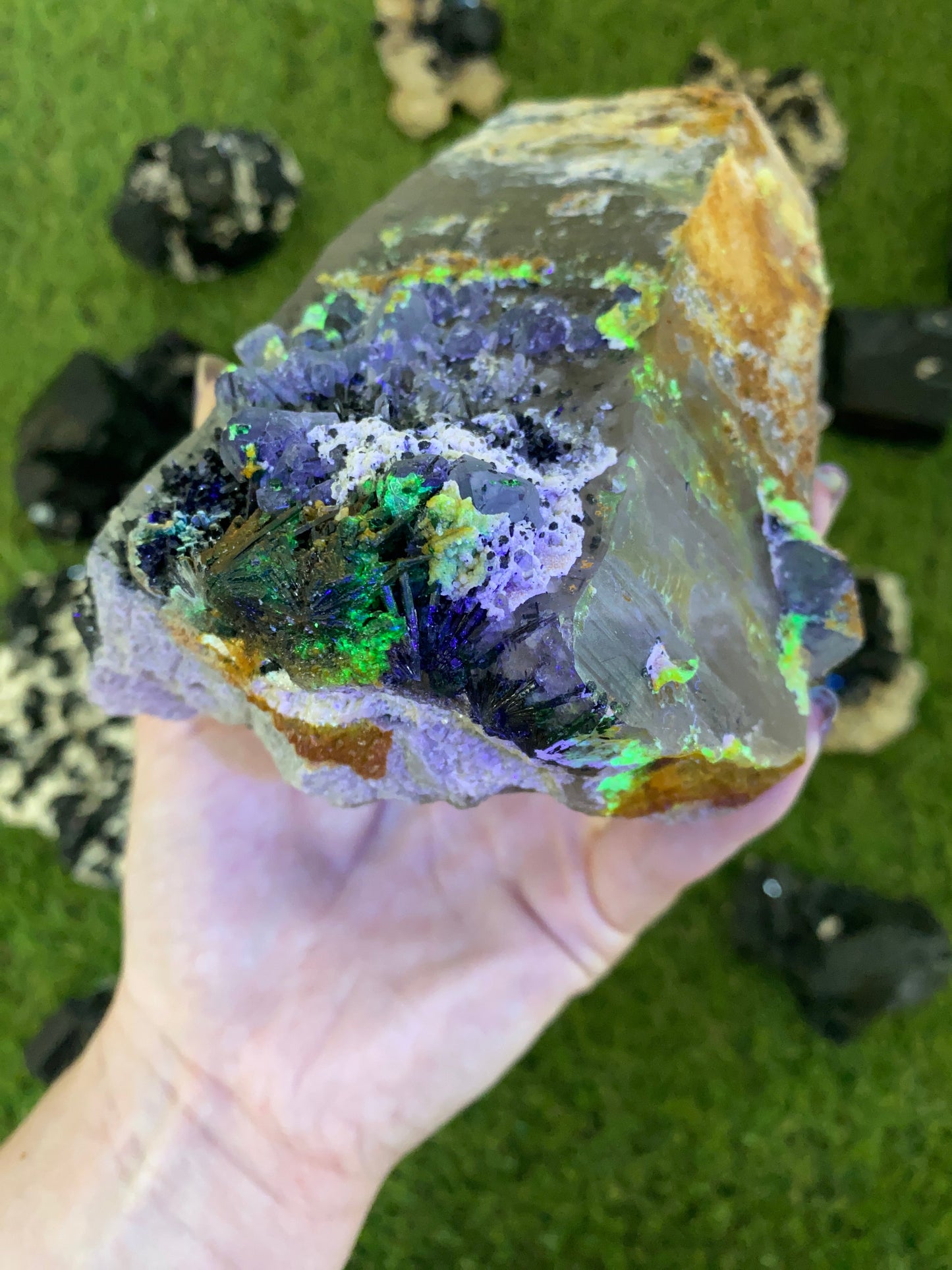 Quartz with Fluorite, Tourmaline and Hyalite Opal from Madagascar | High Grade Collector Mineral