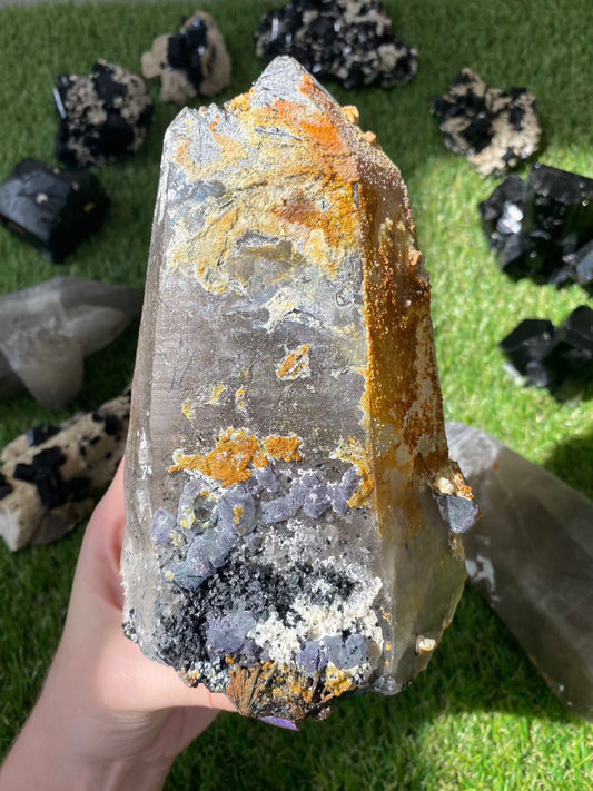 Quartz with Fluorite, Tourmaline and Hyalite Opal from Madagascar | High Grade Collector Mineral