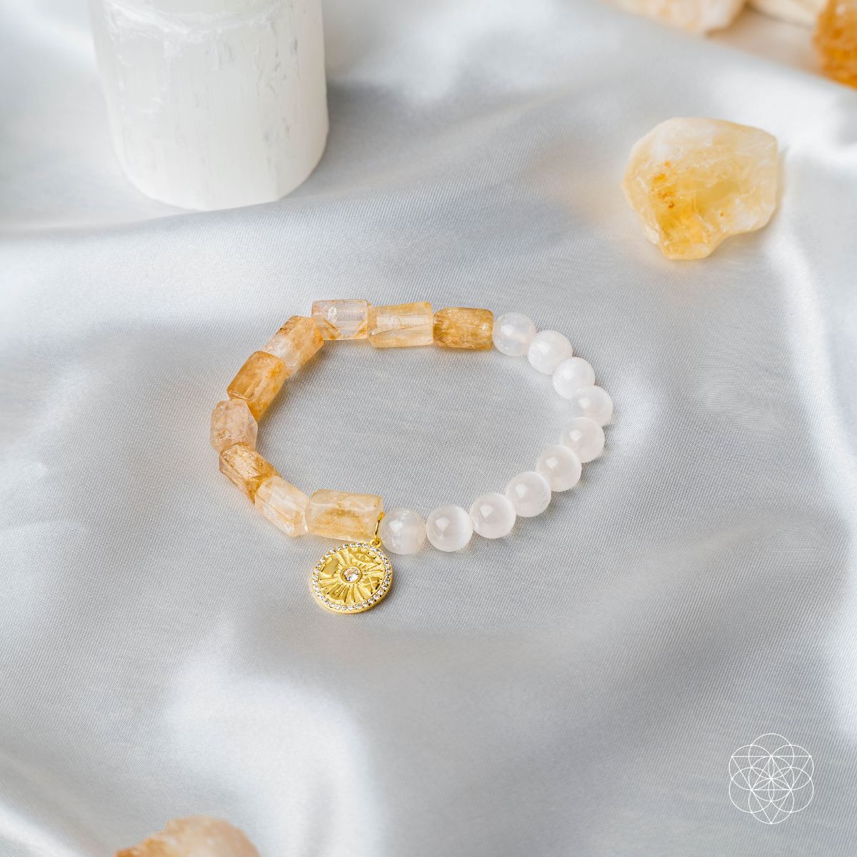Quartet of Luck - Citrine & Selenite Bracelet of Serendipity